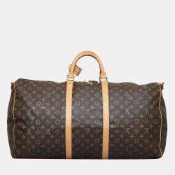 Pre Owned Louis Vuitton Brown Monogram Keepall Bandouliere 55