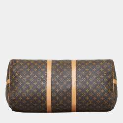 Pre Owned Louis Vuitton Brown Monogram Keepall Bandouliere 55