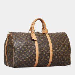 Pre Owned Louis Vuitton Brown Monogram Keepall Bandouliere 55