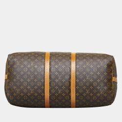 Pre Owned Louis Vuitton Brown Monogram Keepall Bandouliere 60