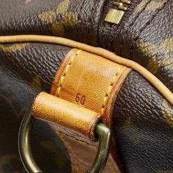 Pre Owned Louis Vuitton Brown Monogram Keepall Bandouliere 60