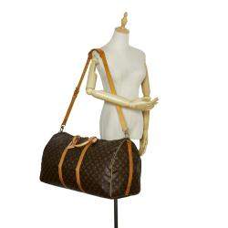 Pre Owned Louis Vuitton Brown Monogram Keepall Bandouliere 60