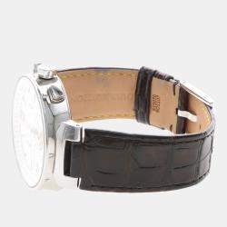 Pre Owned Louis Vuitton Tambour Q8D10 Quartz Stainless Steel Men's Wristwatch 39 mm