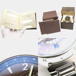 Pre Owned Louis Vuitton Tambour Q1021 Automatic Brown Stainless Steel Women's Wristwatch 43.5 mm