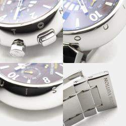 Pre Owned Louis Vuitton Tambour Q1021 Automatic Brown Stainless Steel Women's Wristwatch 43.5 mm