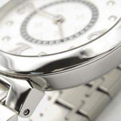 Pre Owned Louis Vuitton Tambour Q12MG Quartz Silver Stainless Steel Women's Wristwatch 28 mm