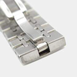 Pre Owned Louis Vuitton Tambour Q12MG Quartz Silver Stainless Steel Women's Wristwatch 28 mm