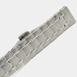 Pre Owned Louis Vuitton Tambour Q12MG Quartz Silver Stainless Steel Women's Wristwatch 28 mm