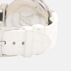 Pre Owned Louis Vuitton Tambour Moonstar Q8G01 Automatic Black Stainless Steel Women's Wristwatch 35mm