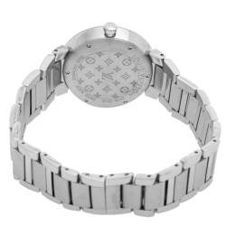 Louis Vuitton Silver White Stainless Steel Q13MJ4 Women's Wristwatch 33 mm