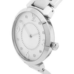 Louis Vuitton Silver White Stainless Steel Q13MJ4 Women's Wristwatch 33 mm