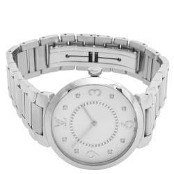 Louis Vuitton Silver White Stainless Steel Q13MJ4 Women's Wristwatch 33 mm