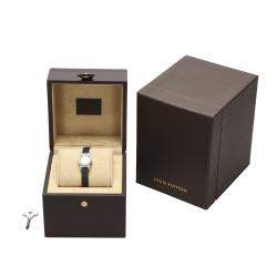 Louis Vuitton Silver Diamonds Stainless Stee Tambour Bijou Q151K Women's Wristwatch 18 MM