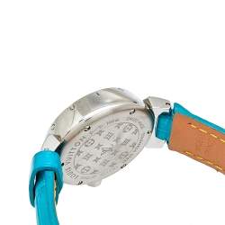 Louis Vuitton Mother Of Pearl Stainless Steel Diamond Alligator Leather Tambour Lovely Cup Q12M0 Women's Wristwatch 28 mm