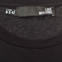 Love Moschino Black Logo Cotton T-Shirt M