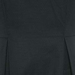 Pre Owned Love Moschino Black Cotton Dobby Metal Heart Detail Mini Dress M