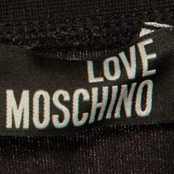 Pre Owned Love Moschino Brown Heart and Rose Print Jersey T-Shirt Dress L
