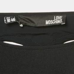 Love Moschino Black Jersey Cut Out Detail Midi Dress L
