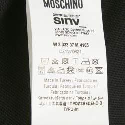 Pre Owned Love Moschino Black Logo Print Cotton Knit Zip-Up Sweatshirt M