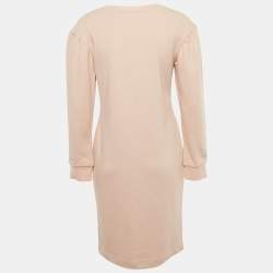 Pre Owned Love Moschino Pink Lurex Knit Crewneck Dress S