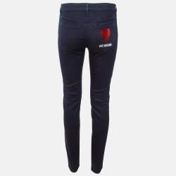 Pre Owned بنطلون جينز لوف موسكينو دِنيم أزرق نحيف القَصّة مقاس متوسط - وسط: 29 بوصة