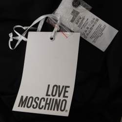 Love Moschino Black Cotton Logo Embellished Sleeveless Top M  