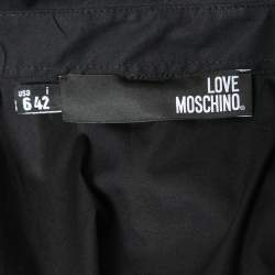 Love Moschino Black Cotton Logo Embellished Sleeveless Top M  
