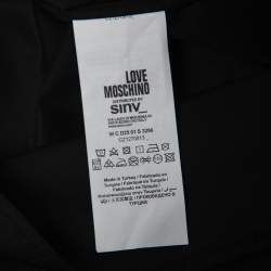 Love Moschino Black Cotton Logo Embellished Sleeveless Top M  