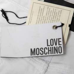 Love Moschino White Denim Straight Fit Jeans M/Waist: 32"