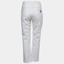 Love Moschino White Denim Straight Fit Jeans M/Waist: 32"