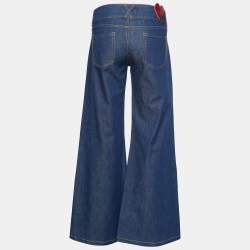 Pre Owned Love Moschino Blue Denim Wide Leg Jeans M