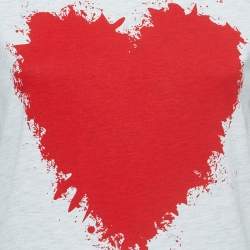 Love Moschino Grey Logo Print Cotton Crew Neck T-Shirt S