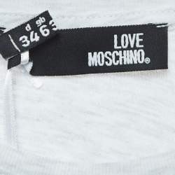Love Moschino Grey Logo Print Cotton Crew Neck T-Shirt S