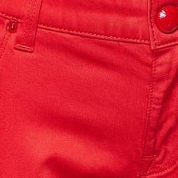 Love Moschino Red Cotton Embellished Tapered Pants M