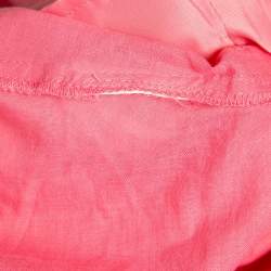 Pre Owned Love Moschino Pink Cotton Fringed Detail Shirt Dress M