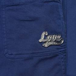 Love Moschino Navy Blue Cotton Metal Badge Detail Blazer M