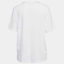 Love Moschino  White Metallic Print Jersey T-Shirt S
