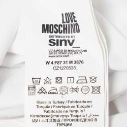Love Moschino  White Metallic Print Jersey T-Shirt S