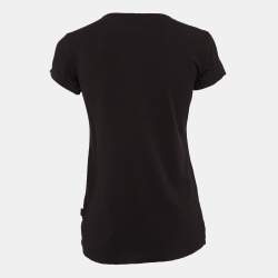 Pre Owned Love Moschino Black Cotton Knit Love Patch Detail T-Shirt S