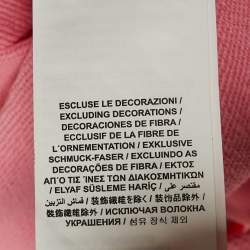 Love Moschino Pink Cotton Applique Detail Zip-Up Hoodie M