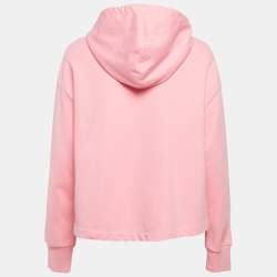 Love Moschino Pink Cotton Applique Detail Zip-Up Hoodie M
