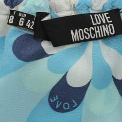 Pre Owned Love Moschino Multicolor Printed Silk Top M