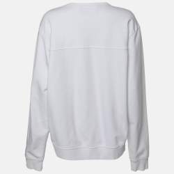 Pre Owned Love Moschino White Cotton Peace Sign Sweatshirt M