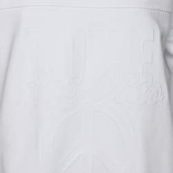 Pre Owned Love Moschino White Cotton Peace Sign Sweatshirt M
