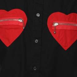 Love Moschino Black Cotton Heart Pocket Polo Shirt M