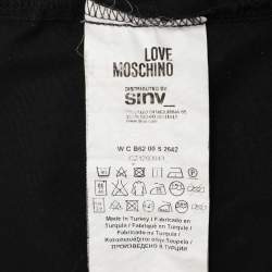 Love Moschino Black Cotton Heart Pocket Polo Shirt M