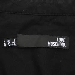 Love Moschino Black Cotton Heart Pocket Polo Shirt M