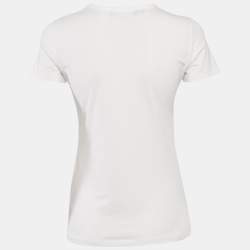 Love Moschino White Printed Cotton Round Neck T-Shirt S