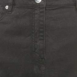 Love Moschino Black Printed Denim Heart Sequin Detail Mini Skirt M