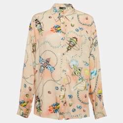 Love Moschino Multicolor Viscose Button Front Oversized Shirt M